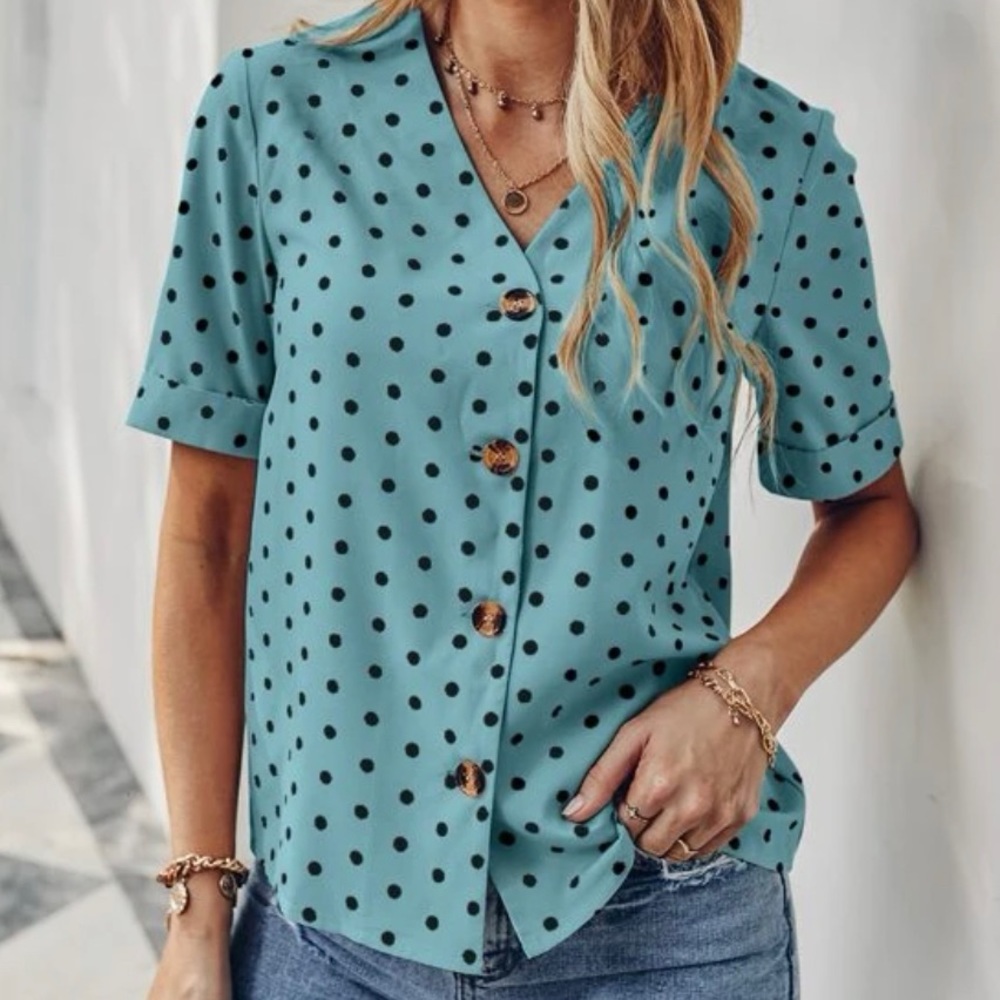 Polka Dot Button up Blouse